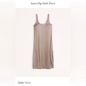 Abercrombie & Fitch Satin Slip Midi Dress